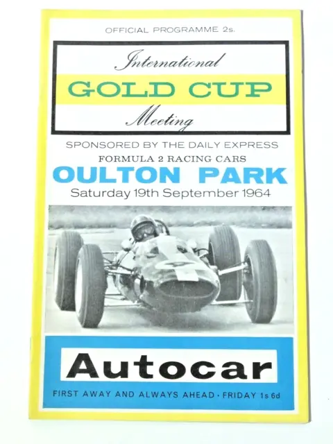 OULTON PARK 1964 19 settembre 19 GOLD CUP F2 Race Programme (copertina Jim Clark Lotus 25)