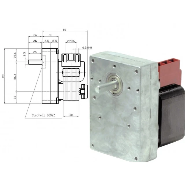 Motoriduttore Per Stufe A Pellet - 2 RPM, Diametro Albero 9.5mm, 220V, Per Marche Come Ravelli E Edilkamin - Foto 3
