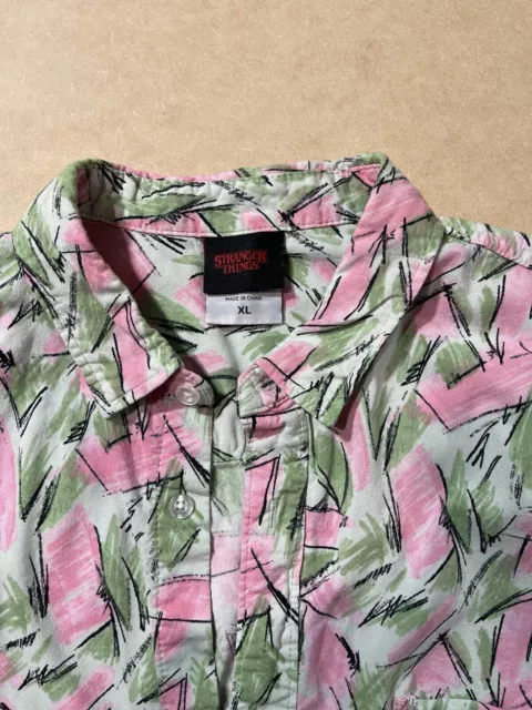 Stranger Things Jim Hopper Hawaiian Shirt Mens XL Officially Netflix Licensed