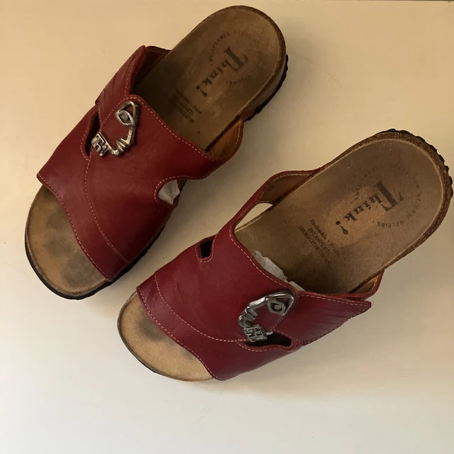 Think! Leather Mizzi Face Sandals Womens Size 37