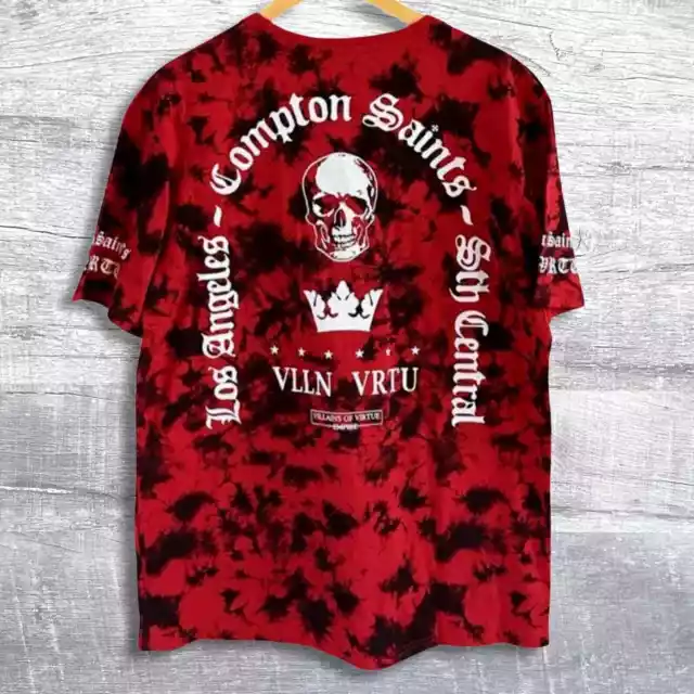 VILLAINS OF VIRTUE Red Rogue T Shirt NEW XXL 2X Tie Dye LA Compton ...