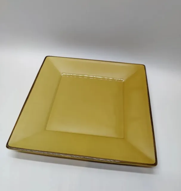 Plato de cena cuadrado asiático mostaza 10,5" granero dorado amarillo japonés