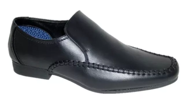 Mens Black Slip On Brogue Shoes Smart Oxford Formal Wedding Office Dress Sizes