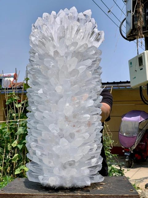 84.4LB New Find white Phantom Quartz Crystal Cluster Mineral Specimen Healing