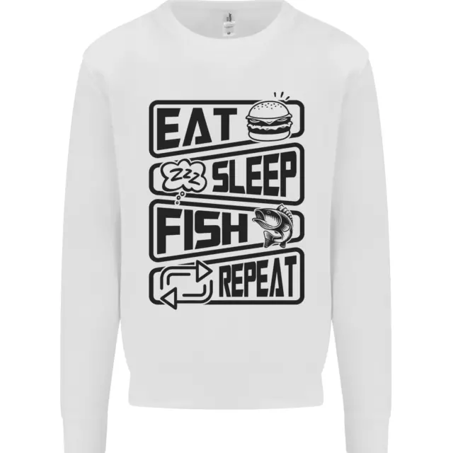 Eat Sleep Fish Repeat Funny Fishing Kids Sweatshirt Jumper
