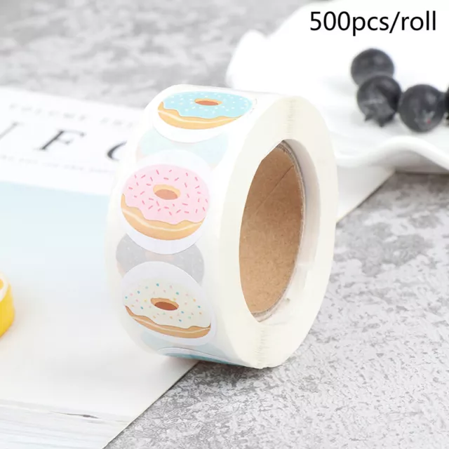 500pcs/roll Donuts thank you sticker for seal labels gift Packaging StationS.EW