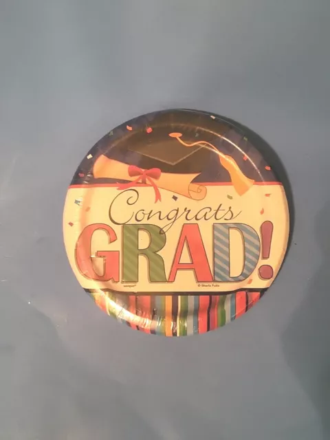 Nuevo plato de aplicación de postre de celebración de graduación 7" redondo 8 por paquete felicitaciones grado