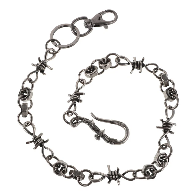 DHSWNNG Chaine Pantalon, Chaîne De Jean Triple Chains Pour Porte Monnaie Chaînes Avec Crochets, Sac Décoratif, Chaîne En Métal, Porte-clés Portefeuille Argenté (XL