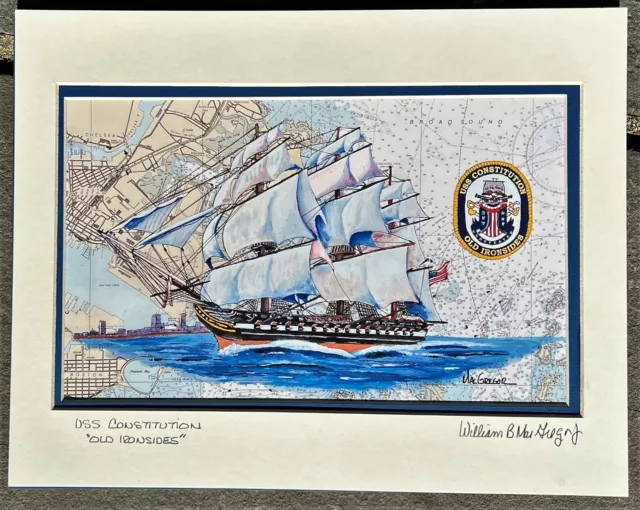 USS Constitution art print Old Ironsides US Navy Frigate Ship Charlestown Gift