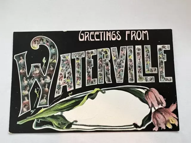 Vtg Postcard Large Letter Greetings From Waterville Wisconsin WI UDB Unposted