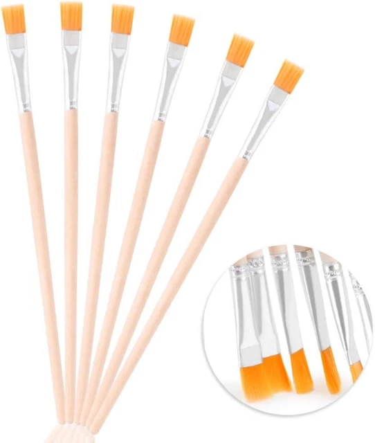Set di 30 Pennelli Piatti in Nylon per Pittura Acrilica Olio Acquerello e Pi
