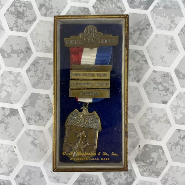 Vintage 1957 NRA Junior Sectional Match Coach medal in box