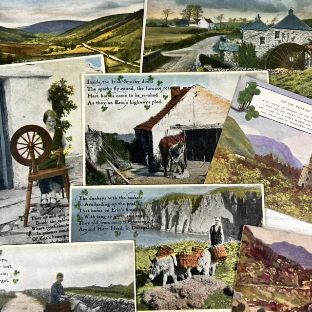 Vintage Irish Ireland Postcards Lot of 8 Donegal Erin Countryside Unposted