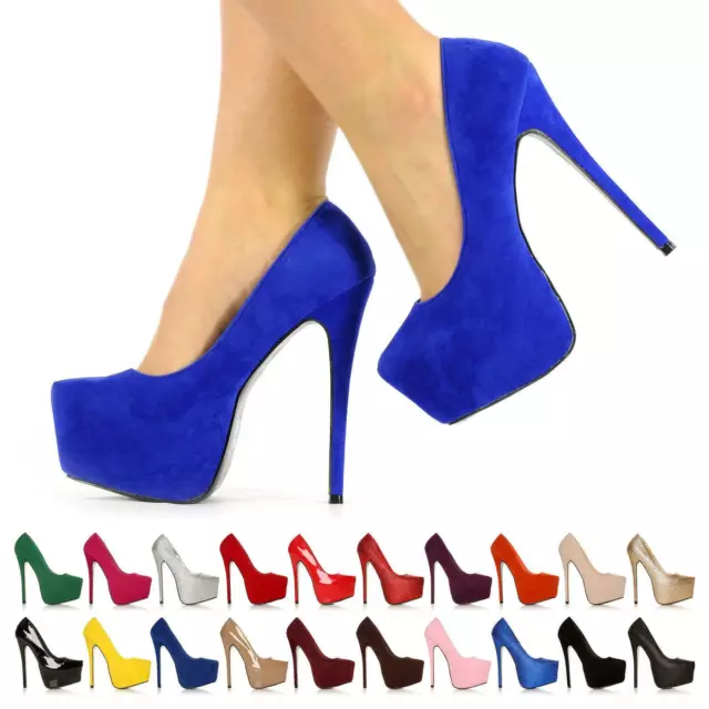 New Womens Party Platform Pumps Killer High Heels Stiletto Court Shoes Size 3-8