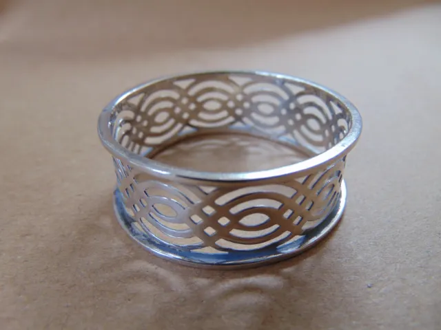 Antique Edwardian Sterling Silver Pieced Napkin Ring 1902