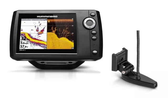 Humminbird Sondeur Échosondeur Helix 5 Di G2 Complet Avec Xnt 9 Down Imagerie