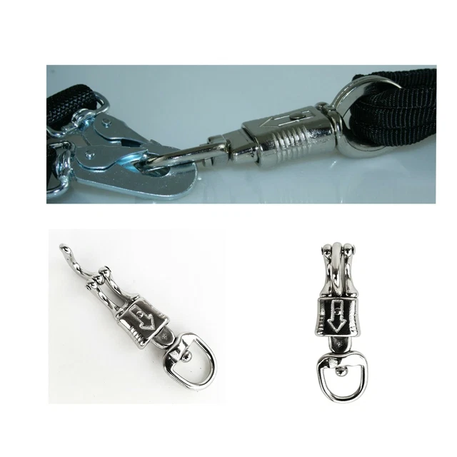 SNAP HOOK NICKEL Plated Open Eye Panic Release Double Eye Carabiner