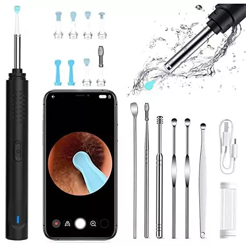 Outil d'élimination de la cire, otoscope de nettoyage d'oreille avec  lumière, kit d'élimination du cérumen avec 4 cure-oreilles, caméra d'oreille  pour iphone, ipad, téléphones Android
