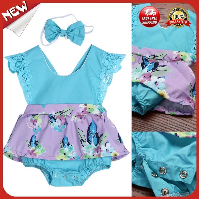 Regno Unito neonato bambina floreale cotone tutina tuta abiti sole