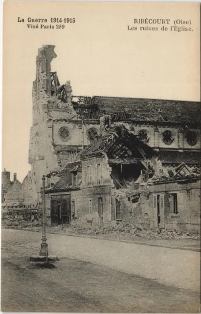 CPA RIBECOURT Les Ruines de I'Église (130321)