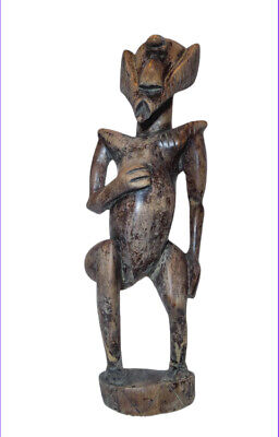Old African Makonde Shetani Figure Statue, Wood Carving Tribal Art
