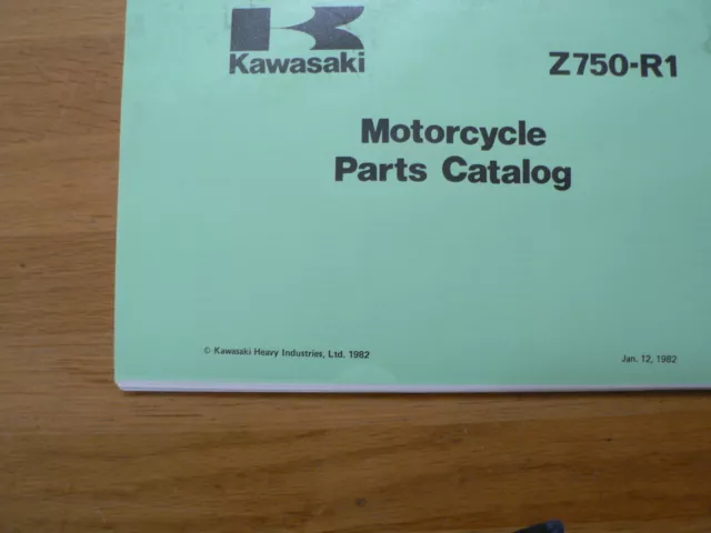 K0104 Kawasaki---Motorcycle Parts Catalog Z 750-R1 + Z750-R(Gp) For Export Marke