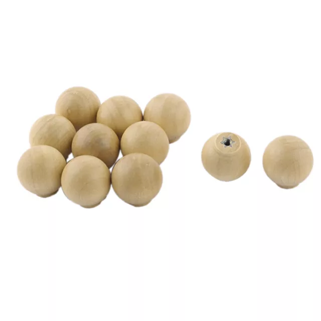 Bedroom Wood Round Cabinet Drawer Dresser Pull Handle Grip Knob 27 x 29mm 11pcs