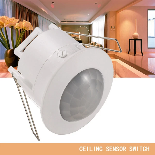 AC 110V-240V 360 Degree Mini Recessed Ceiling PIR Infrared Body Motion