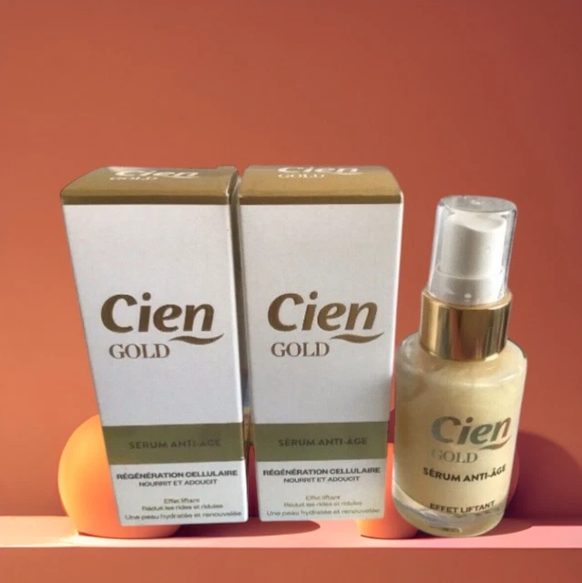 Lot De 5 Sérums CIEN GOLD Régénération Cellulaire Anti-âge 30 Ml - Effet Liftant, Biologique, Neufs Sous Emballage