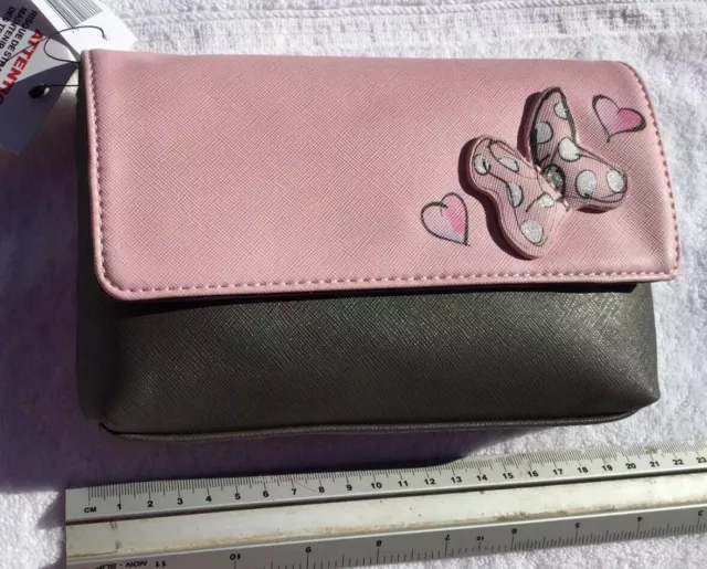 Walt Disney World Exclusive Minnie Mouse Handbag Shoulder Bag Pink Grey Rrp $30