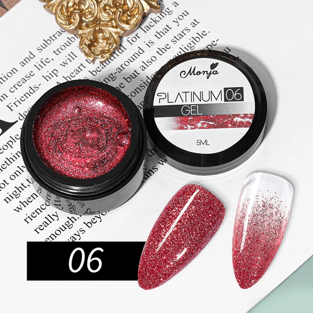 Unghie Glitter Lucido Platino UV Diamante Linea Gel ad Asciugatura Rapida Stella
