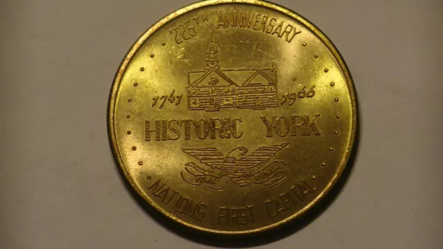 1966 York Pennsylvania Nation's First Capital 50 Cent Half Dollar Token Medal