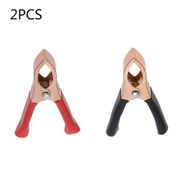 2 Pinces Crocodile Noires – Alligator Pour Batterie Auto, Test Clip Métallique