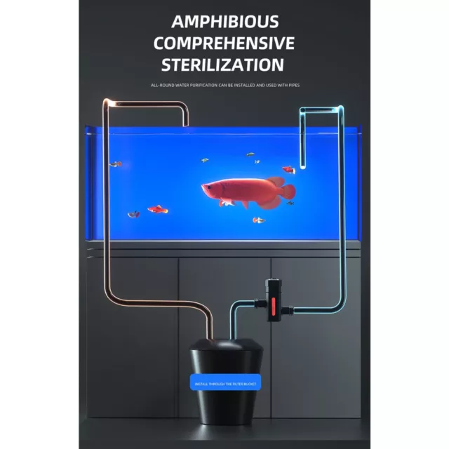 US Plug Fish Tank Clean Light 4 Level Timer Function High Light Transmission Ids