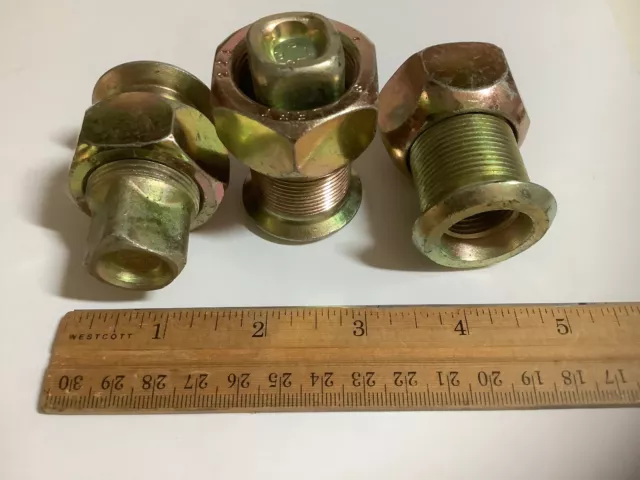 set of three Budd Dual Wheel Inner Nut Outer Set 1 1/8"