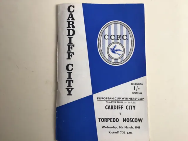 A cardiff city v torpedo moscow european cup winners cup q/f prog 1968