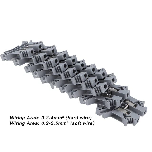 DIN Rail Mount Terminals 100Pcs Screw Type Terminal Block For Electrical