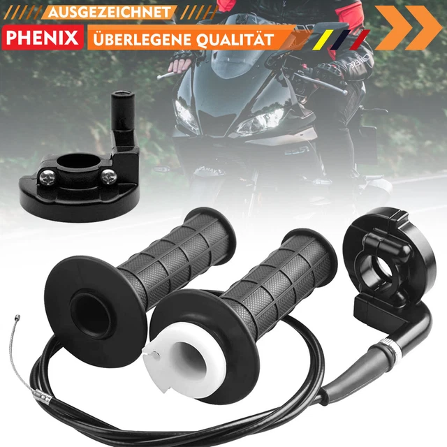 WUISOLQP Schnellgasgriff Motorrad 22mm Mit 1.2m Kabel - Kurzhubgasgriff Für 50cc-250cc Pitbikes & Dirtbikes