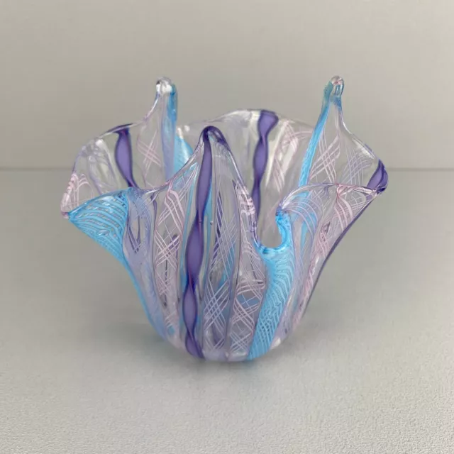 Taschentuch-Vase, Fazzoletto v. Fulvio Bianconi & Vevini, Murano Italien, 50er