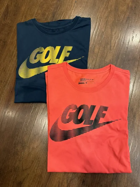Lot Of 2 Nike Golf Dri Fit Mens T-Shirt Size XL Graphic Print PGA Tour Excellent