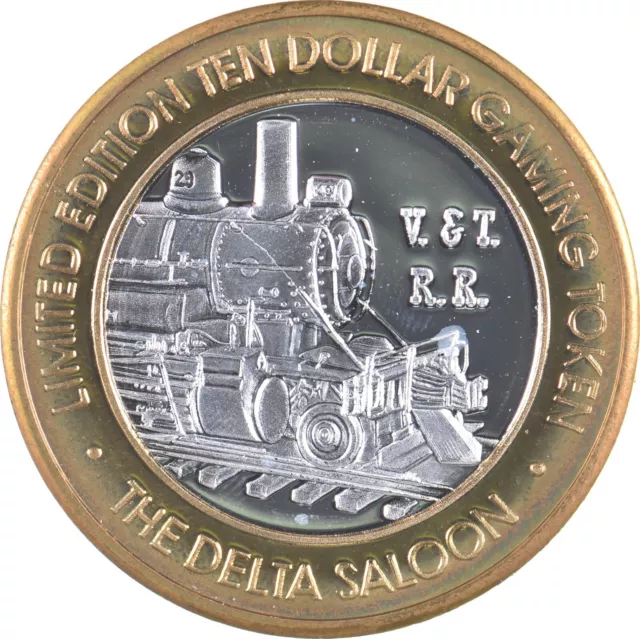 The Delta Saloon $10 Gaming Casino Token .999 SILVER Strike *812