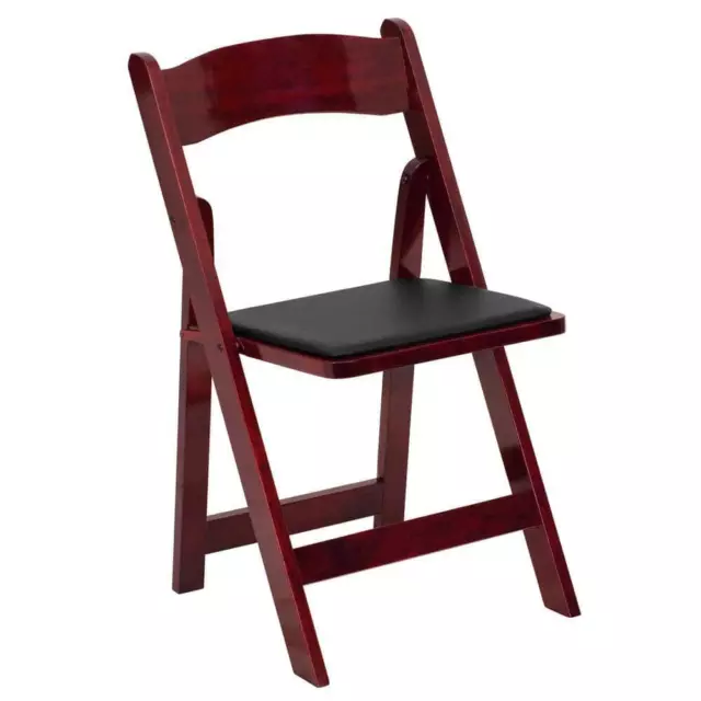 Flash Furniture Folding Chair 30.25" H x 17.5" W Lightweight Portable Mahogany