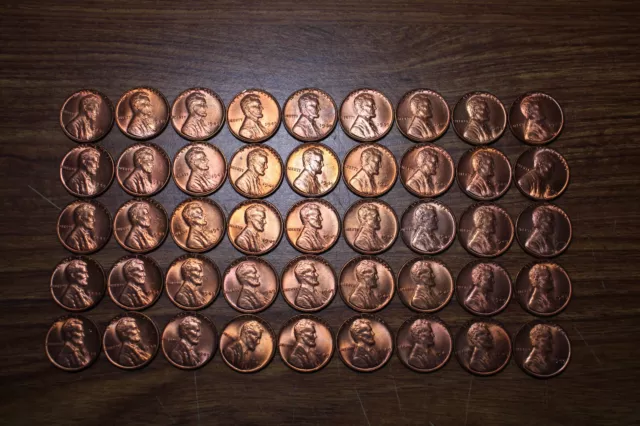 1949 Uncirculated 50 Coin Lincoln Cent Roll BU