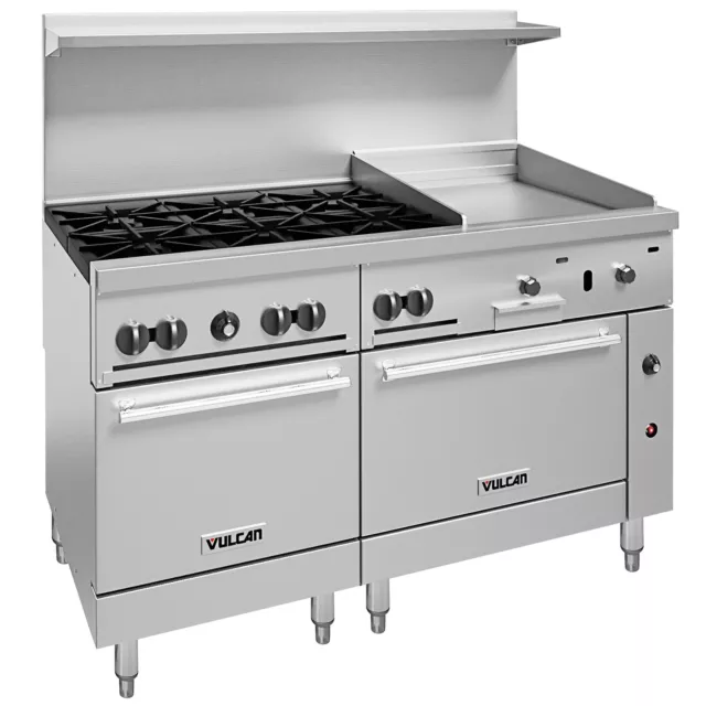 Vulcan Natural Gas 60" Range with 6 Burners, 24" Griddle and 2 Ovens