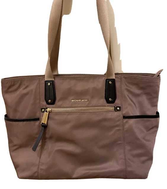 Michael Kors  Dark Rose Gold Nylon Double Handled Purse Travel Tote