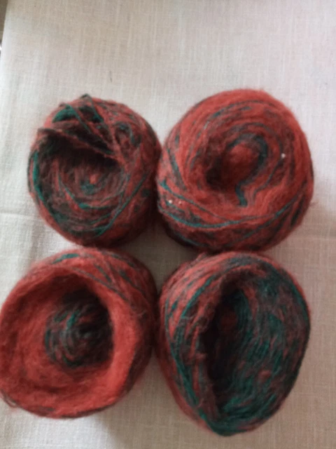 Lot de 4 Pelotes de Laine Tons Marrons et Verts Foncés (210g)