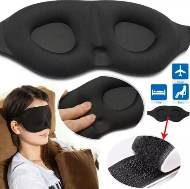 DE 3D Soft Padded Augenbinde Blackout Eye Relax Schlafmittel Schatten Abdeckung