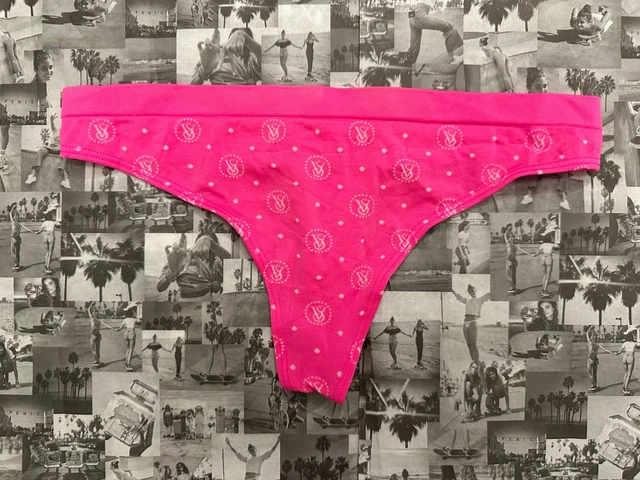 Victoria's Secret Pink Perizoma Vita Alta Strisce Neon Ombre - Taglia Unica
