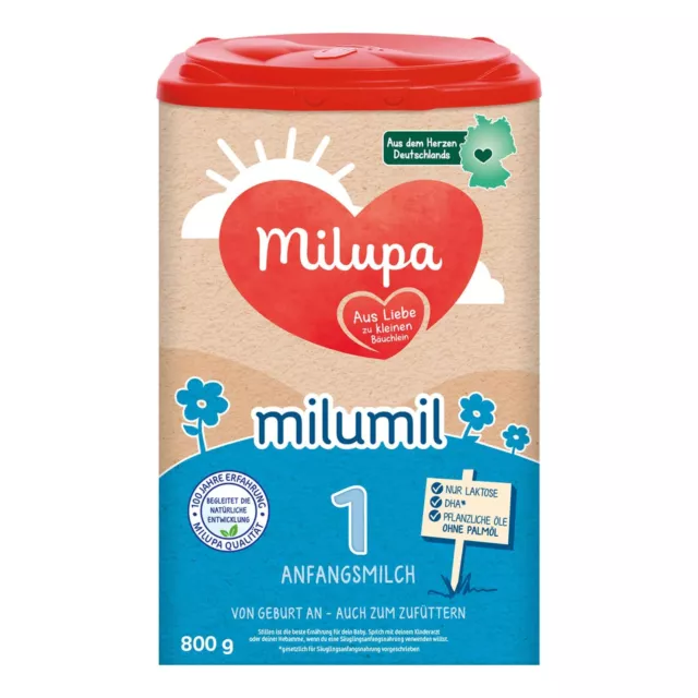 Milupa Milumil 1 Anfangsmilch Baby Milchpulver Babynahrung 800g NEU MHD 11/24