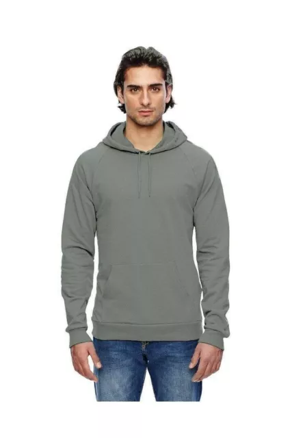 American Apparel Unisex 100% Cotton California Fleece Pullover Hoodie  S Gray